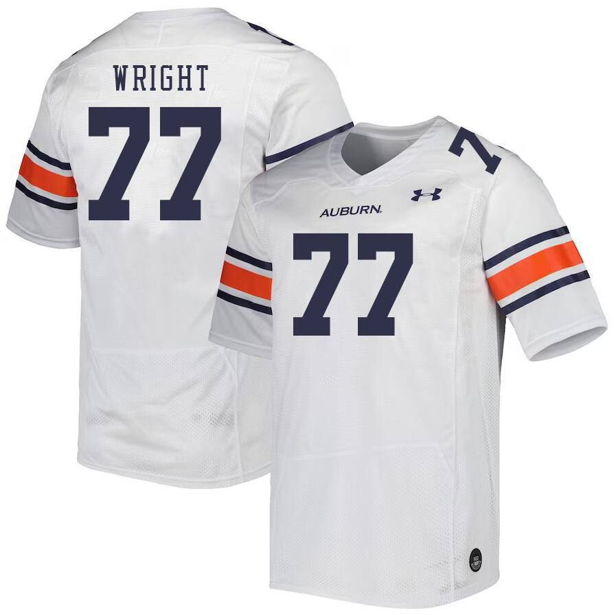Men #77 Jeremiah Wright Auburn Tigers College Football Jerseys Stitched-White